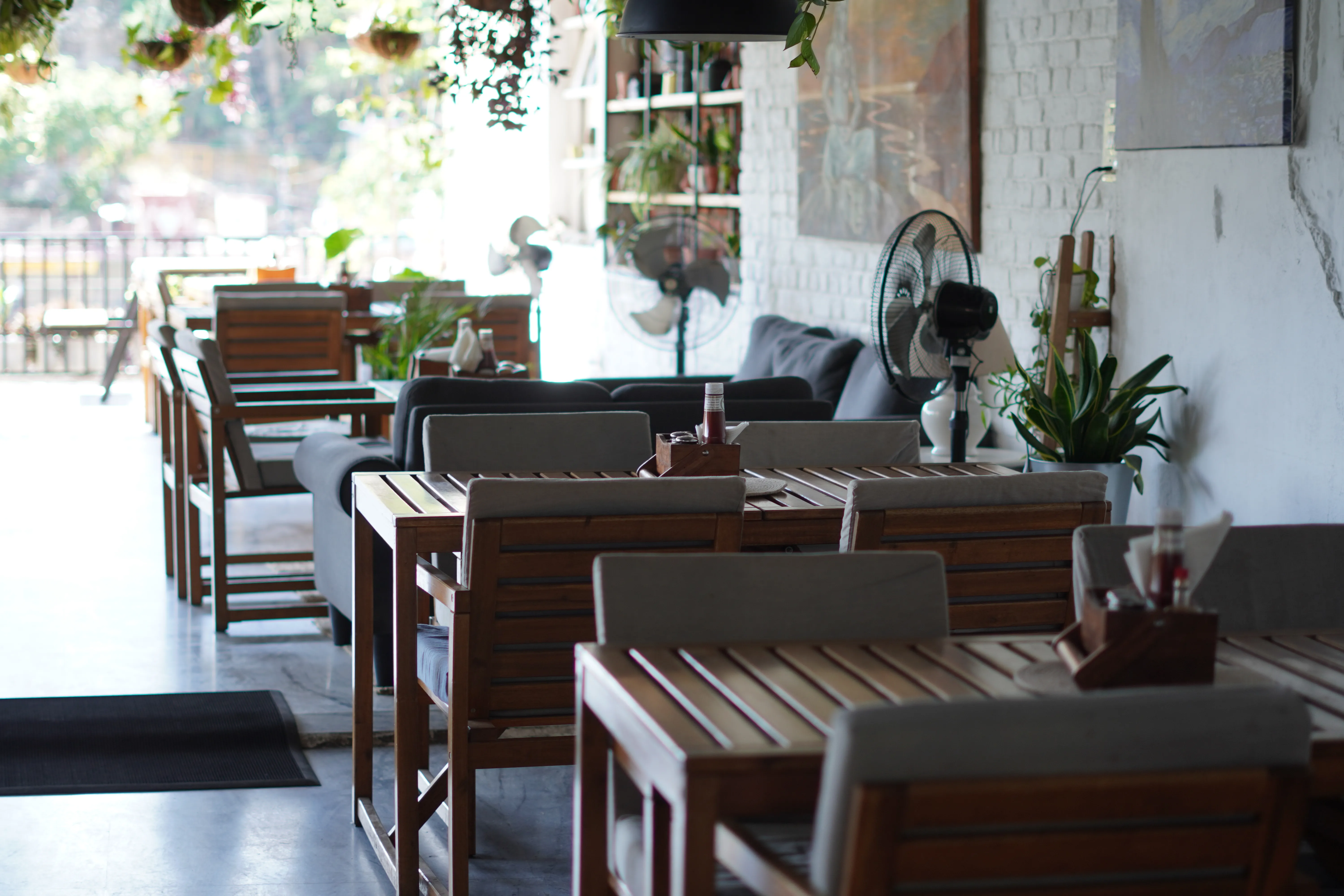 Wooden furniture cafe